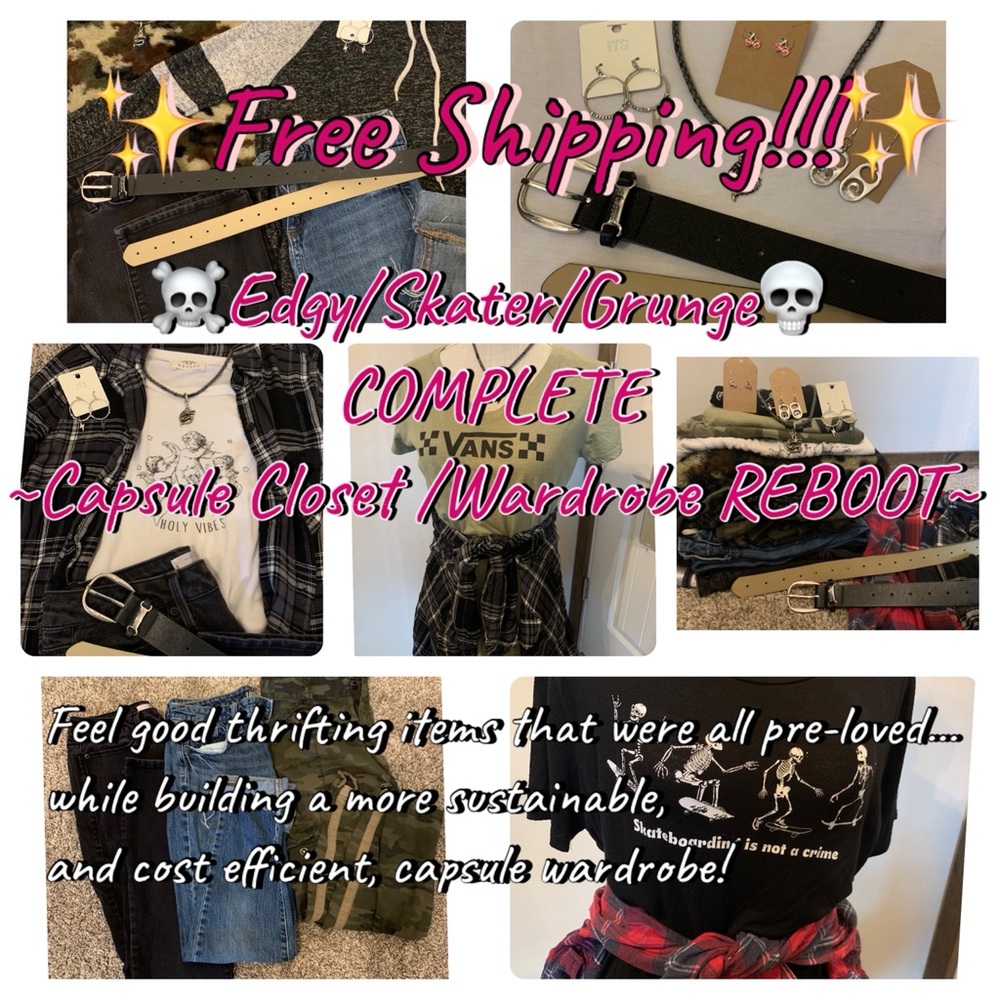 Edgy/Skater/Grunge Aesthetic Capsule Closet/Wardrobe Reboot